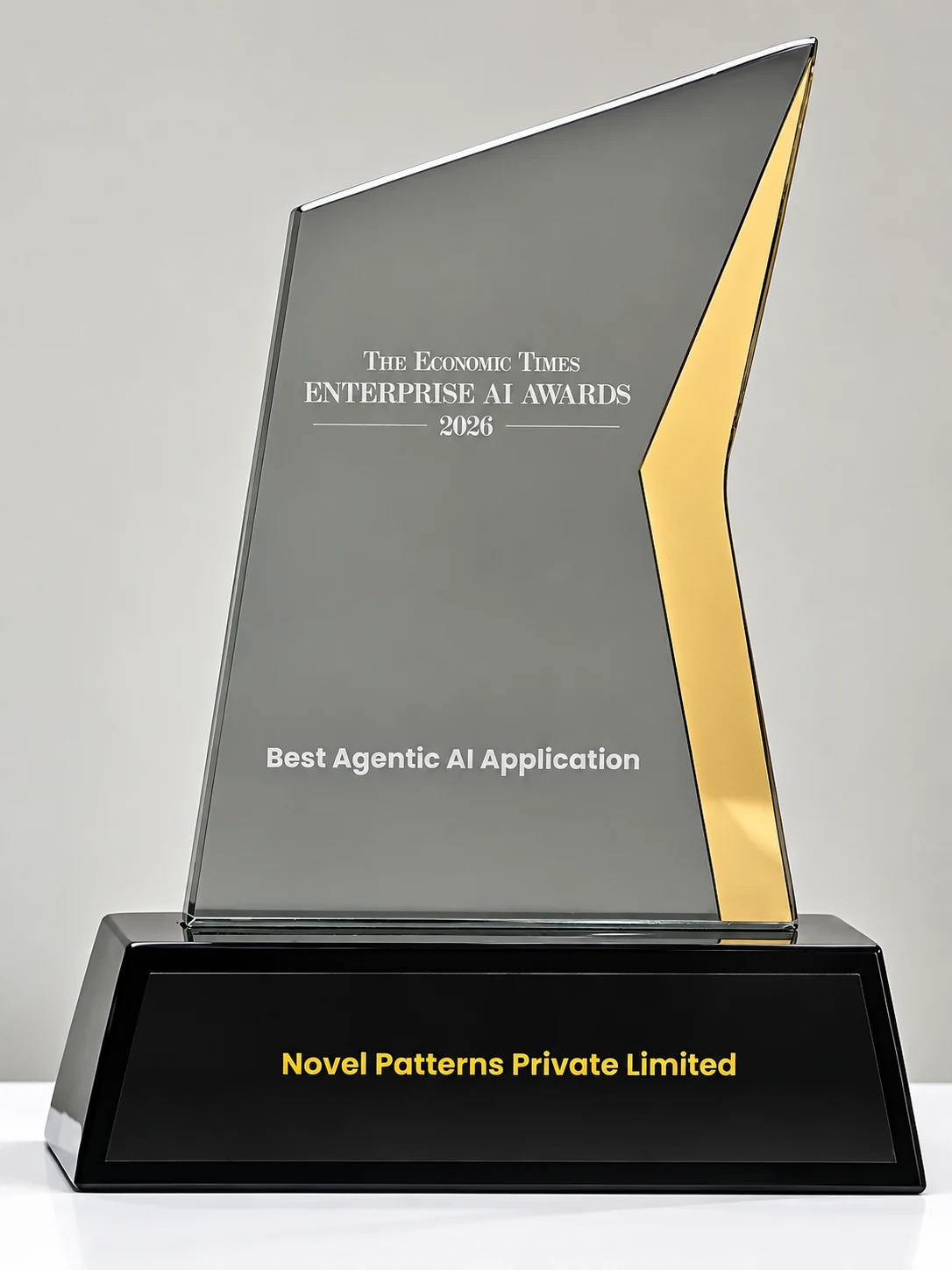 Best Agentic AI Application award presented to Novel Patterns Private Limited at the ET Enterprise AI Awards 2026
