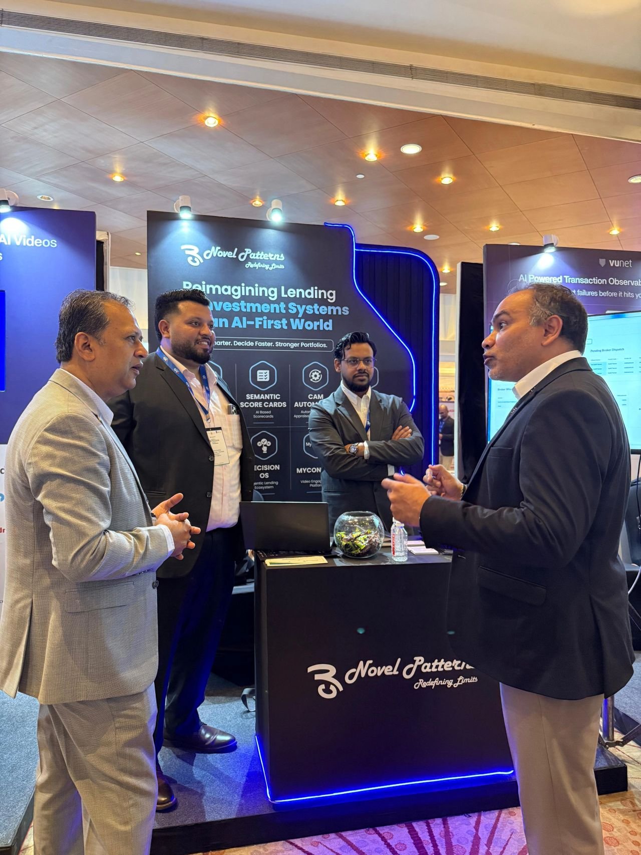 Discussion at the Novel Patterns booth